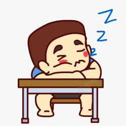 瞌睡提神手绘卡通瞌睡人物高清图片