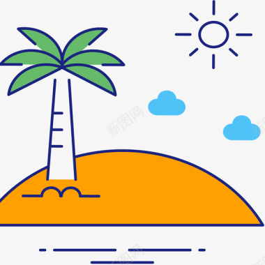 MBE沙滩椰树图标元素图标