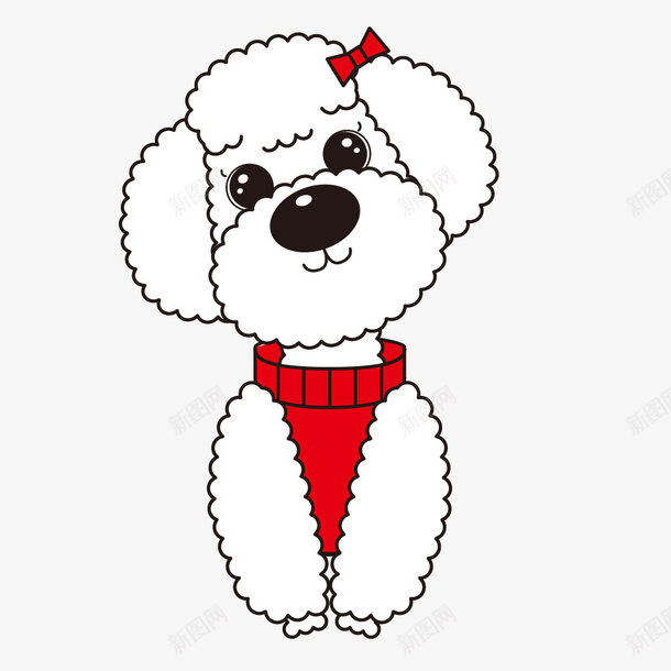 可爱的白色小泰迪png免抠素材_88icon https://88icon.com 卡通 可爱的 宠物狗 小狗 泰迪狗 简图 衣服