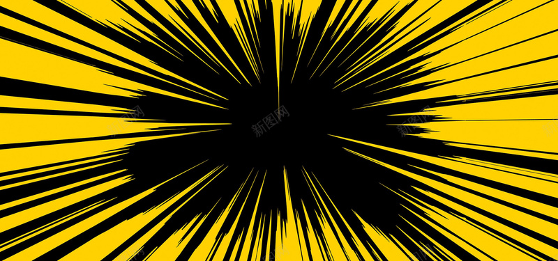 黑黄色放射背景背景