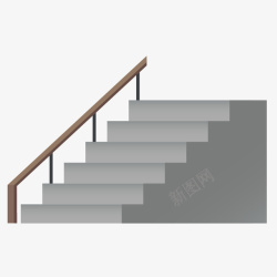 灰色手绘的楼梯台阶素材