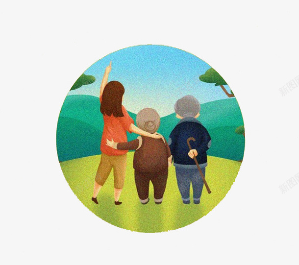 祖孙三人png免抠素材_88icon https://88icon.com 亲情 女孩 孙女 孩子 幸福 快乐 感情 手绘祖孙 祖父母 老人