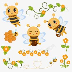 卡通小黄花卡通小蜜蜂高清图片