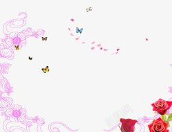 三八节海报蝴蝶花朵背景素材