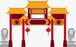 北京钟鼓楼狮子门楼矢量图高清图片
