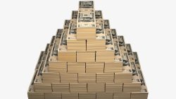 大量的现金钞票金字塔素材