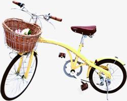 黄色自行车踏青工具素材