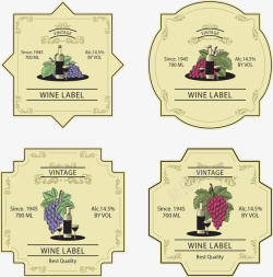 复古葡萄酒标签矢量图素材