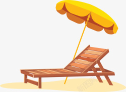 休闲沙滩躺椅沙滩度假懒人躺椅矢量图高清图片