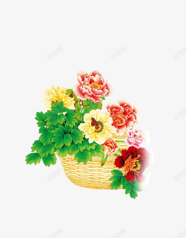 牡丹花背景psd免抠素材_88icon https://88icon.com 牡丹花 牡丹花矢量图 红花蓝花 腊梅 花开富贵 蝴蝶