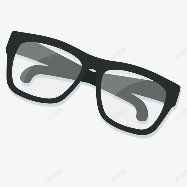 手绘创意近视眼镜矢量图ai免抠素材_88icon https://88icon.com 创意 卡通 扁平化 眼镜 黑框眼镜 黑色 矢量图