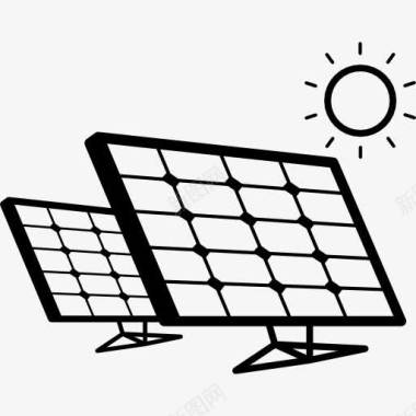 工具和用具太阳能电池板对阳光图标图标