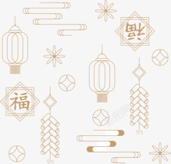 新年元素装饰底纹中国风祥云素材