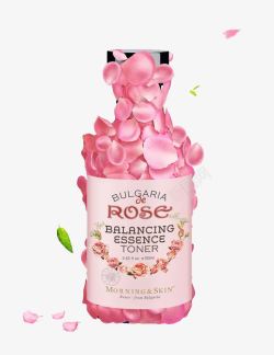 粉色瓶子玫瑰水高清图片