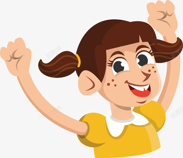 黄色小姑娘伸手矢量图ai免抠素材_88icon https://88icon.com 伸手 卡通 双马尾辫 可爱 开心 微笑 手绘 胳膊 黄色 矢量图