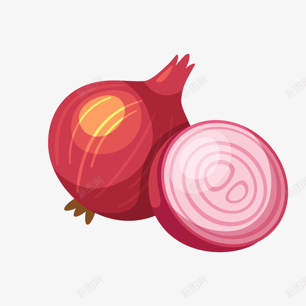 红色圆弧洋葱食物元素png免抠素材_88icon https://88icon.com 光泽 吃的 圆弧 圆形洋葱 洋葱 红色 纹理 美食 蔬菜 质感