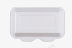 纯白色一次性饭盒塑胶制品实物素材