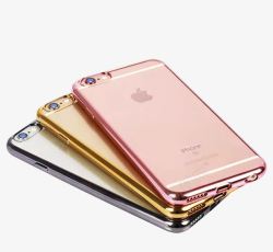 电镀素材粉色轻薄手机电镀硅胶保护套高清图片