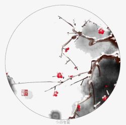 水墨画梅花素材