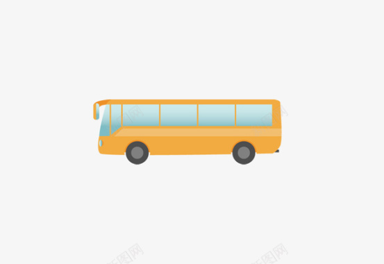 卡通黄色公共汽车图标图标