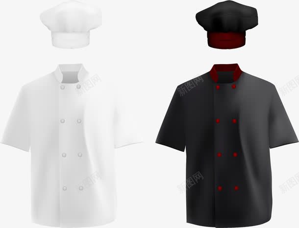 黑白色厨师服装png免抠素材_88icon https://88icon.com 厨师 厨师衣服 大厨 矢量服装 矢量衣服