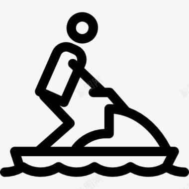 水上小船喷气滑雪图标图标