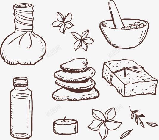 手绘SPA按摩药包矢量图ai免抠素材_88icon https://88icon.com SPA 手绘 按摩 热包 药包 矢量图