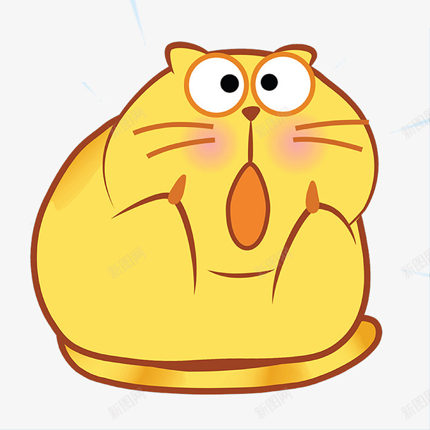 肥胖的猫咪png免抠素材_88icon https://88icon.com 卡通 可爱 惊讶 手绘 橙色 猫咪 目瞪口呆 肥胖 肥胖对比