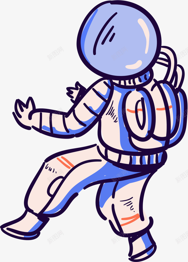 蓝色可爱卡通宇航员png免抠素材_88icon https://88icon.com 4月12号 世界航天日 卡通太空人 可爱太空人 太空 太空人 宇宙 宇航员 航空