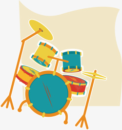 鼓乐装饰插图卡通架子鼓乐器高清图片