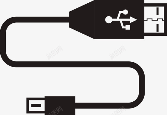 USB弯曲的usb接线头图图标图标