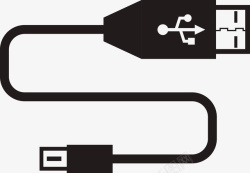 USB连接设备弯曲的usb接线头图图标高清图片