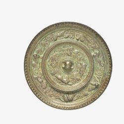 复古旧时代青铜圆镜高清图片