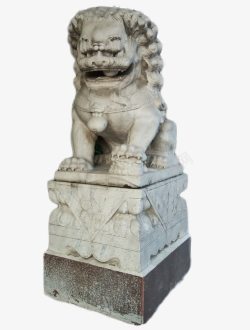 石头狮子古代中国风石狮子墩高清图片