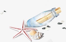 漂流瓶海星海螺png免抠素材_88icon https://88icon.com 海星 海螺 漂流瓶