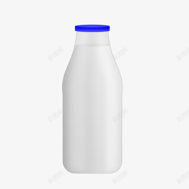 瓶装牛奶png免抠素材_88icon https://88icon.com 塑料瓶 好喝的 手绘 牛奶 玻璃瓶 蓝色瓶盖 透明塑料瓶样机