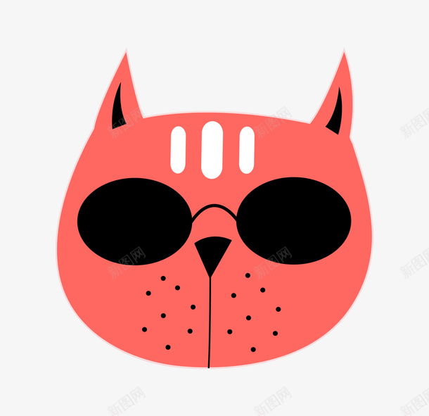 卡通戴眼镜的猫咪png免抠素材_88icon https://88icon.com 创意 动漫动画 卡通猫咪 戴眼镜的猫咪 手绘 猫咪头像