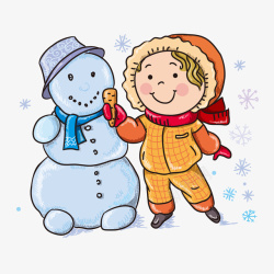 卡通堆雪人素材