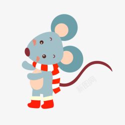 围围巾卡通围围巾的小老鼠动物高清图片