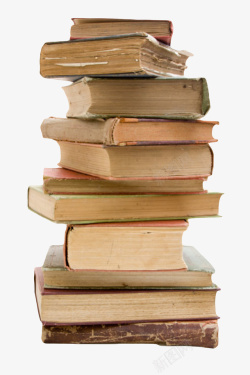 陈旧棕色烂书堆起来的书实物高清图片