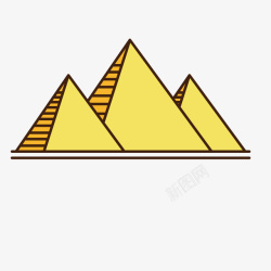 三层金字塔矢量图素材