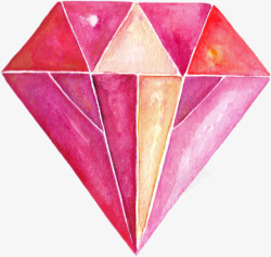 六边形钻石手绘卡通扁平化红宝石高清图片