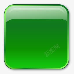 绿色水晶风格方形按钮图标图标