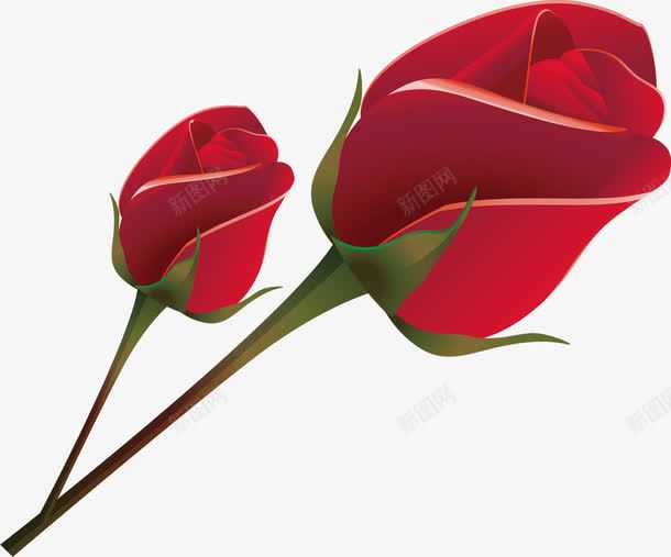 深红色玫瑰花png免抠素材_88icon https://88icon.com 含苞待放的玫瑰 大红色 玫瑰花 玫瑰花苞 矢量素材 红玫瑰