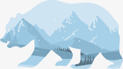 北极熊和冰山素材