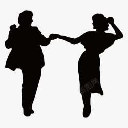 男女和跳舞蹈男女共舞情意浓浓剪影矢量图图标高清图片