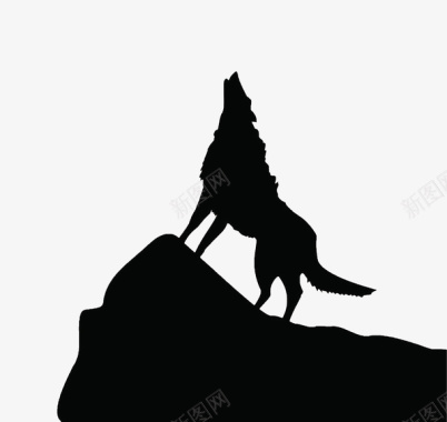 动物山顶上嚎叫的狼图标图标