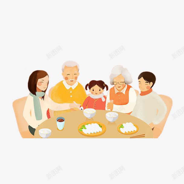 卡通一家人围桌吃饭png免抠素材_88icon https://88icon.com 一家人 卡通 围桌吃饭 家庭