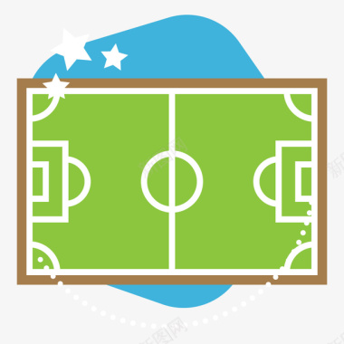 运动足球运动绿色足球场图标矢量图图标