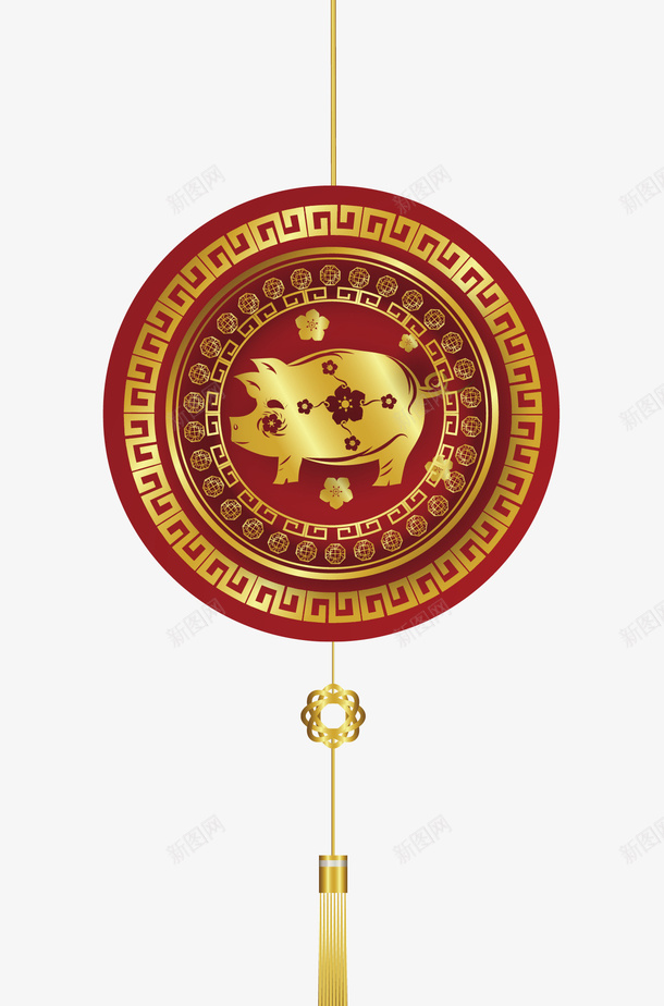 猪年贺新年金猪挂饰元素png免抠素材_88icon https://88icon.com 2019年 挂饰 新年好 猪年 贺新年 金猪 金饰